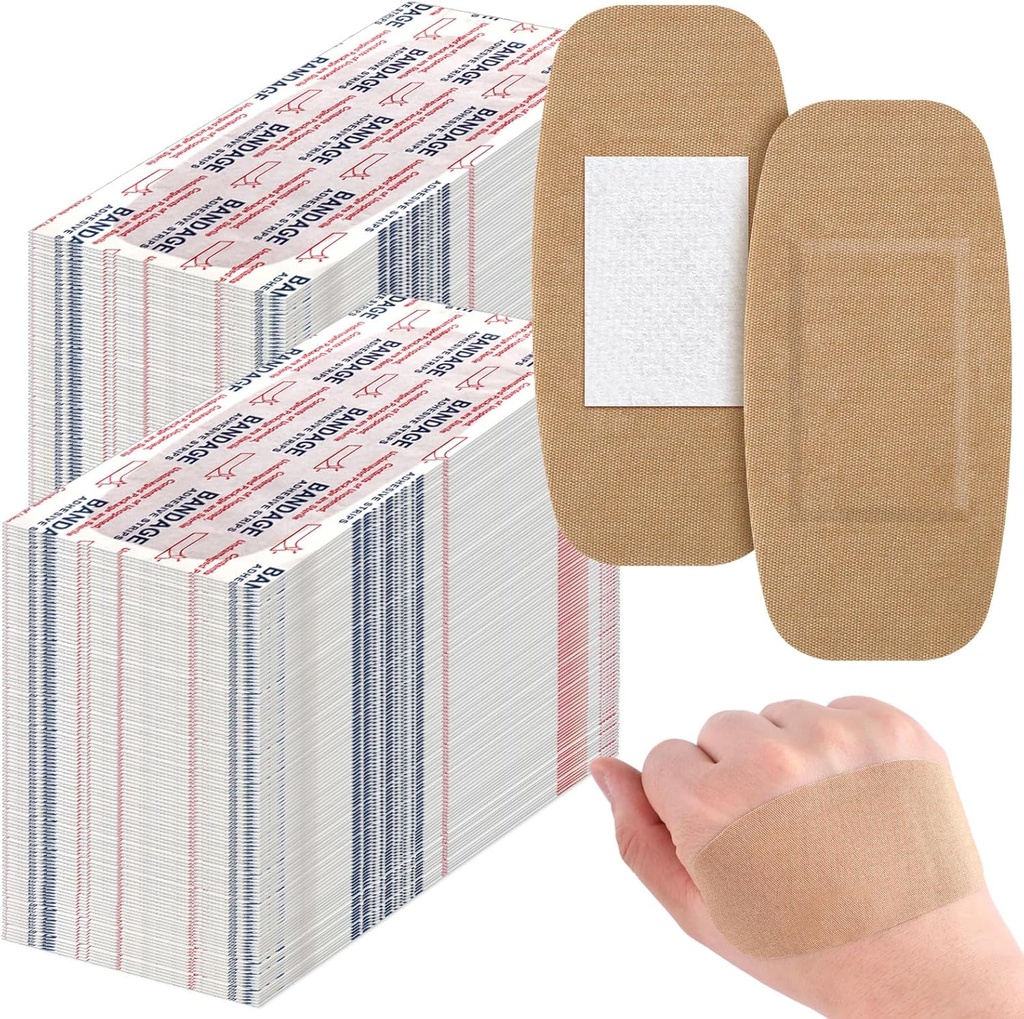 Sinmoe 600 Pcs Grandes Bandages Bulk Big Flexible Adhesive Wound Care Fabric Bandages for Care and Protect Wounds, 2 x 4 Inch