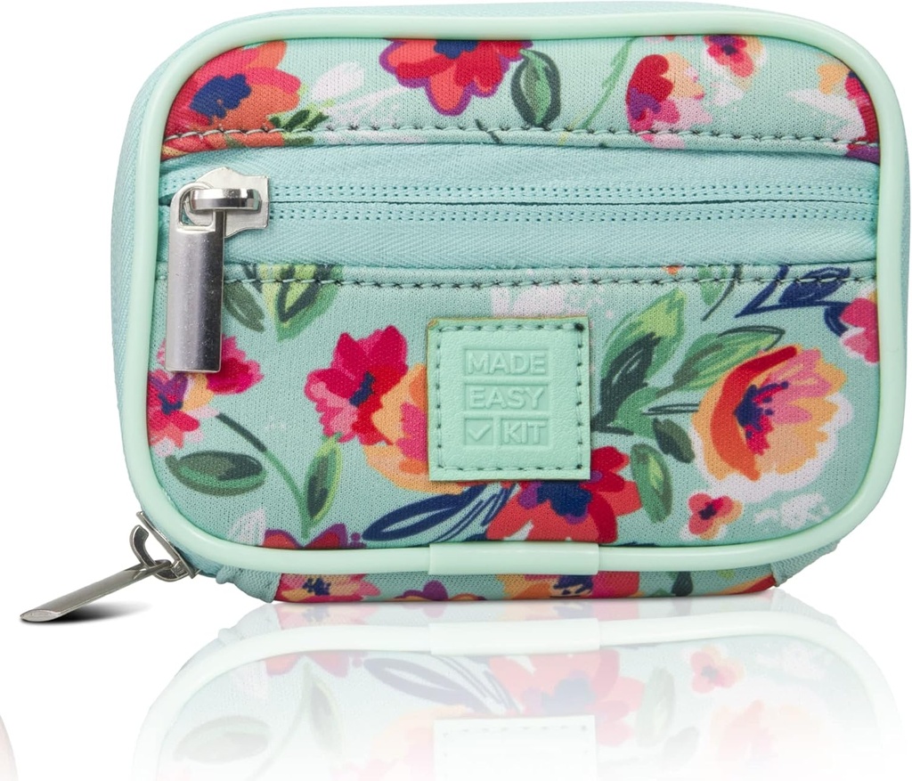 Caja de píldoras para kits fáciles - Organizador semanal de medicina con la vitamina de siete días extraíble - Neopreno premium para accesorios para el viaje (teal)