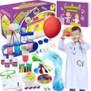 UNGLINGA 30 Experimentos Kit de Ciencias para Niños con Carne de laboratorio, Juego de química Juguetes de STEM Regalos de cumpleaños para niños niñas, traje científico Función Play Herramientas Aprendizaje Educativo Conjunto