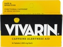 Vivarin, Caffeine Pills, 200 mg de cafeína en cada tabla, de forma segura y eficaz le ayuda a mantenerse despierto, alerta, suplemento energético, 16 tabletas - 1 paquete