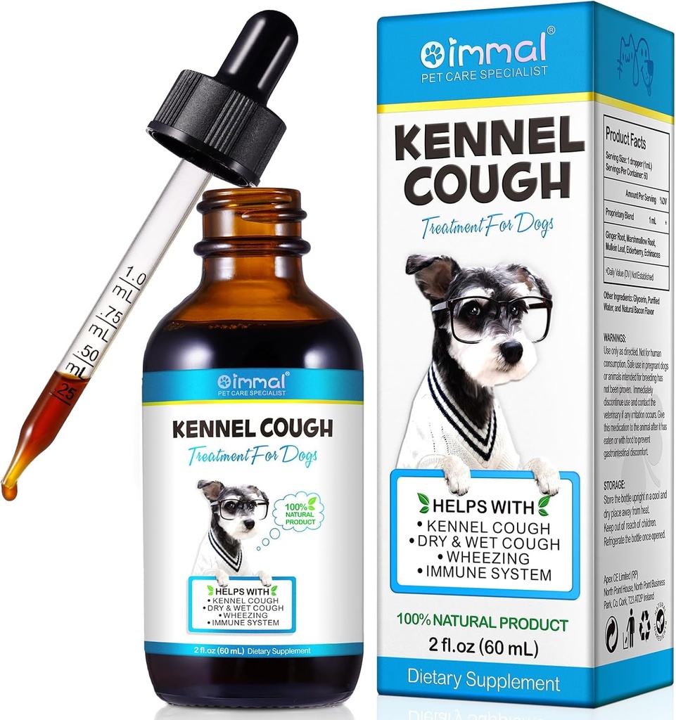 Tratamiento de tos de Kennel para perros, gotas de alivio de la tos de perro Kennel de alivio de la alergia estacional Alivio de Itch Herbal Suplemento- 60ml/2fl.oz