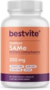 BestVITE SAM-e 200mg Estabilizado (60 cápsulas vegetarianas) - Forma de cápsula fácil de tragar - No se necesita carne enteric - No hay dióxido de titanio - No Stearates - Vegan - No GMO - Gluten Gratis