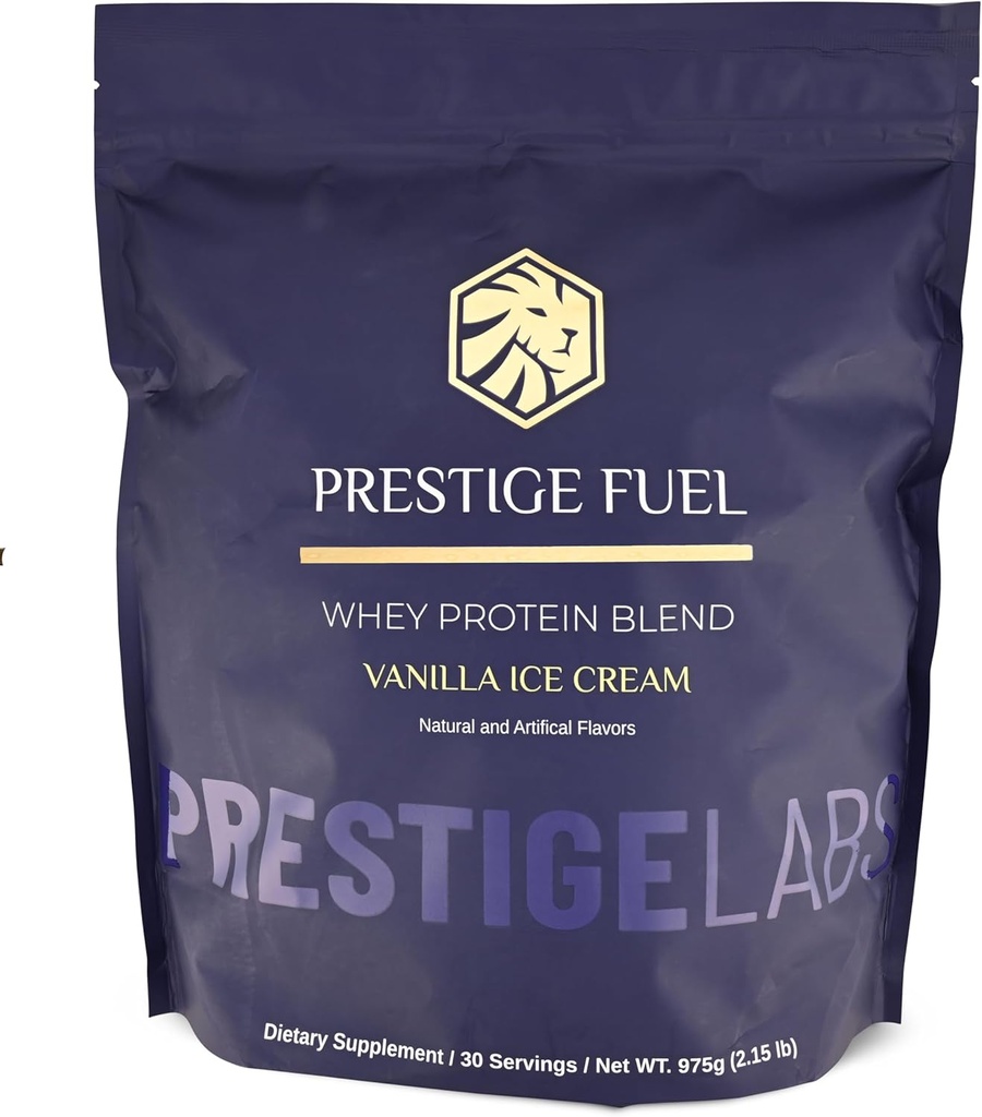 Prestige Fuel Natural Protein Whey e Isolate Blend Vanilla Ice Ice Cream Flavor (30 Servings)