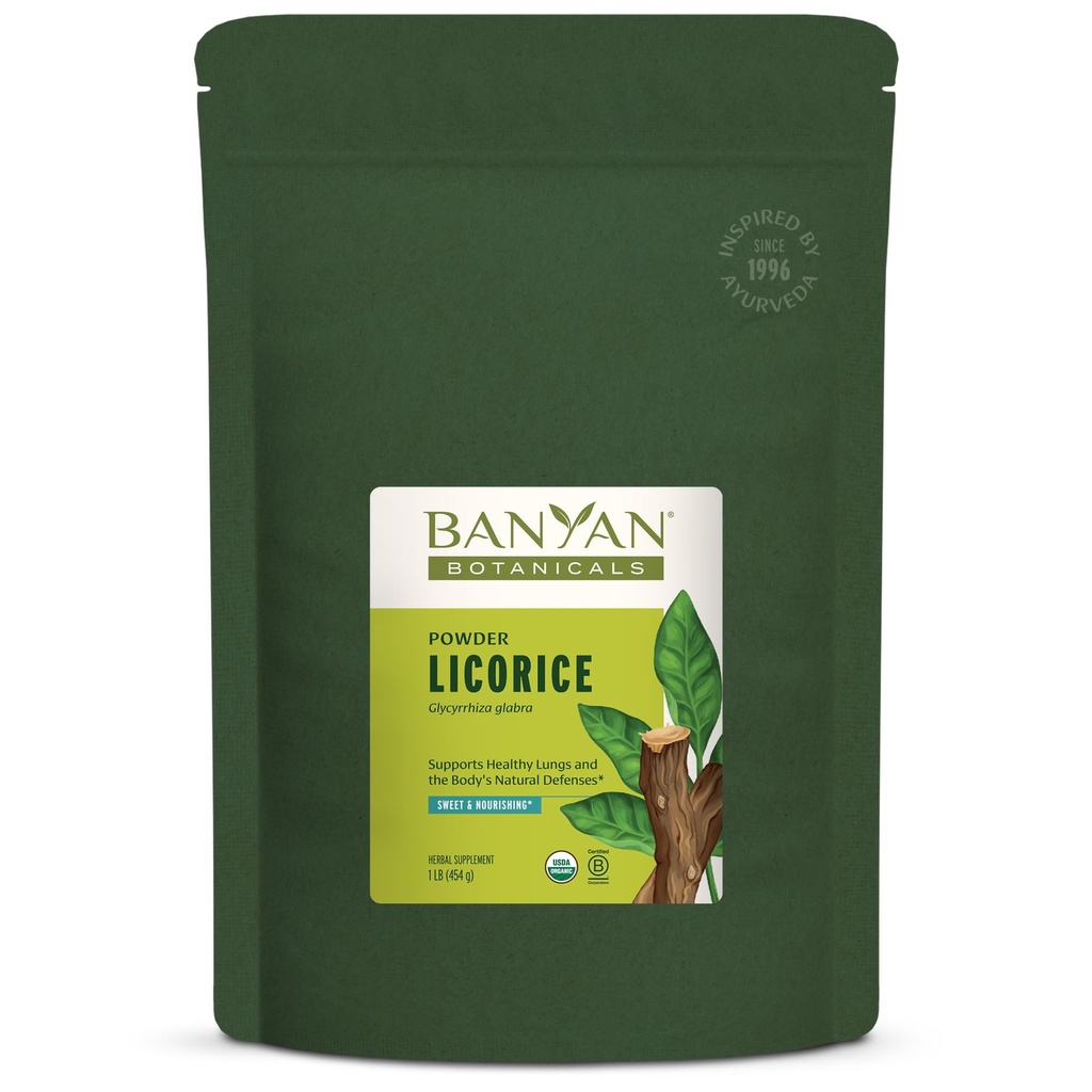 Banyan Botanicals Licorice Powder – Orgánica Licorice Root Powder (Glycyrrhiza Glabra) – para apoyar la función de la digestión saludable y el sistema respiratorio* – 1 lb. – No GMO Fuente sostenible Vegan