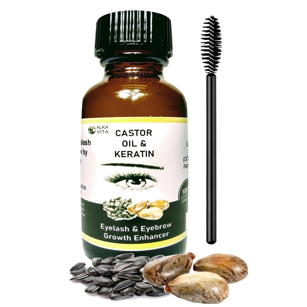 Crecimiento de pestañas Herbal Keratina orgánica " Castor Oil Pure Eyebrow Thickener Factor