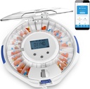 Adamson TimelyMed Smart Pill Dispenser with Alarm - WiFi App Monitoring - Dispensador de medicina de 28 días para la atención de Alzheimer de ancianos - Automático con llave de bloqueo - Nueva versión