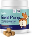 Grandes Probióticos de Poop para Perros - Fibra para Perros Suplemento con Probióticos Perros y Enzimas Digestivos para un Gut Saludable, Taburete Firme & Alivio de Diarrea - Chicken Flavored Mascotas suaves con Prebióticos