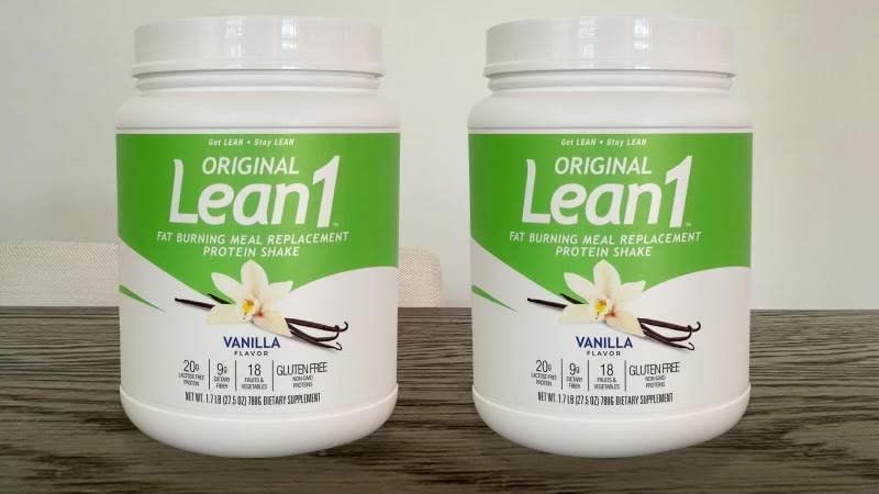 Lean1 Meal Reemplazo Protein Shake, Vanilla Flavor, 2-PACK de 15 Tubos de servicio