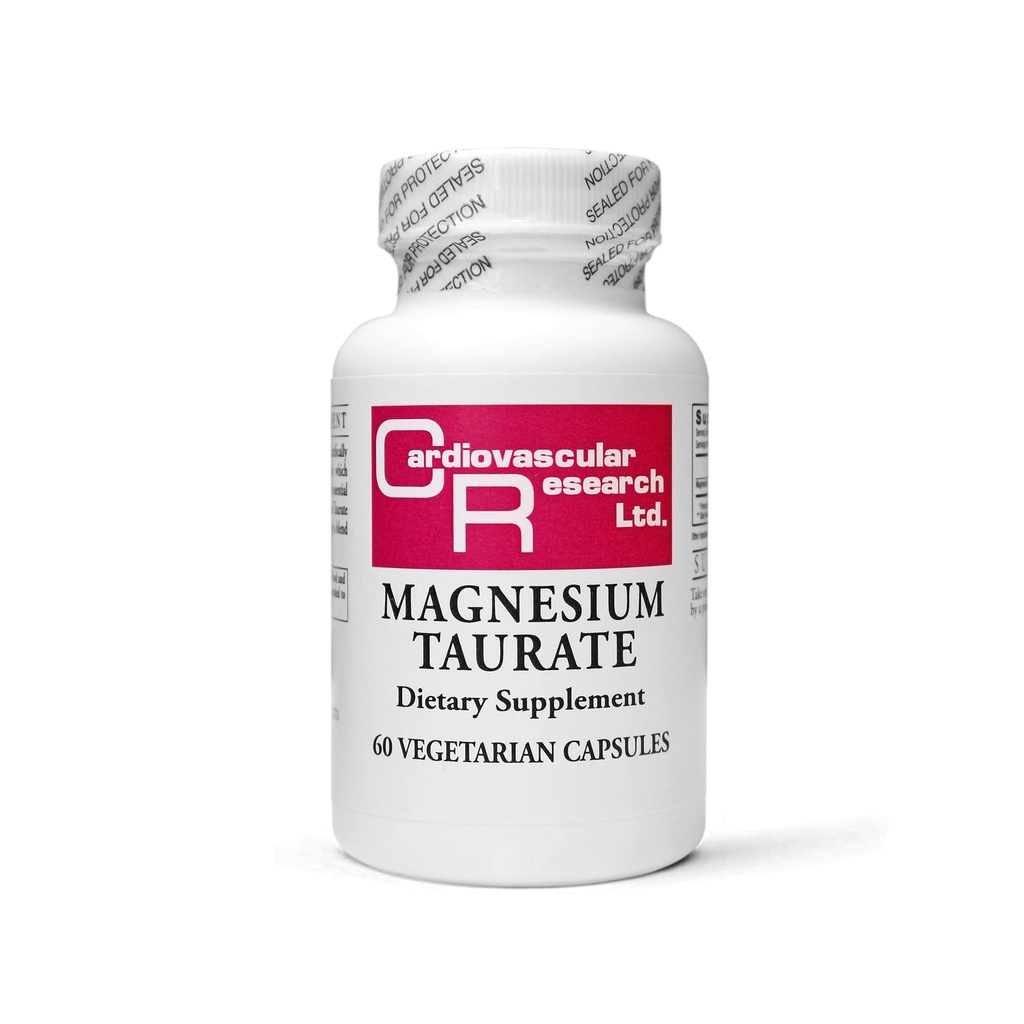 Investigación cardiovascular Magnesio Taurate 125 mg, 60 cápsulas, Creamy White