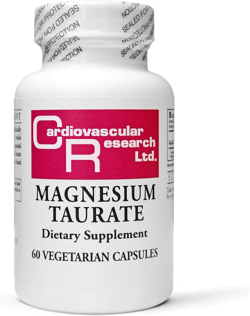 Investigación cardiovascular Magnesio Taurate 125 mg, 60 cápsulas, Creamy White