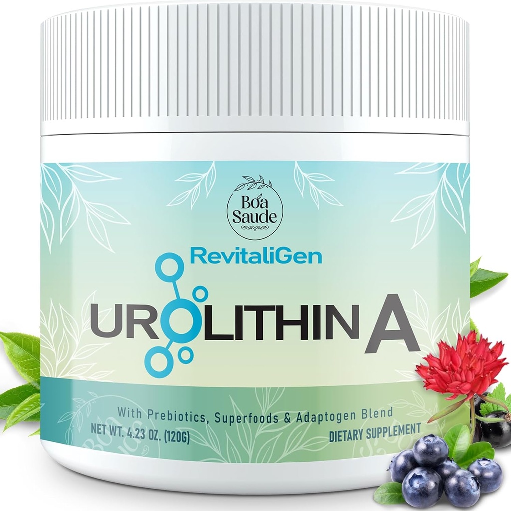 Urolithin A 2000mg Powder Suplemento con Superfoods, Adaptogen Blend & Prebiotics – 4.23 OZ