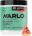 Harlo - Watermelon Salt Electrolyte Drink Mix w/Bovine Collagen &amp; Creatine - Creatine Monohydrate Powder - Pre Workout Powder - Sugar Free Energy Drinks - Post Workout Recovery