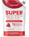 HumanN SuperBeets Heart Chews, Nitric Oxide and Blood Pressure Support, Grape Seed Extract " Non-GMO Beet Root Powder Energy, Pomegranate Berry Flavor, 120 Count