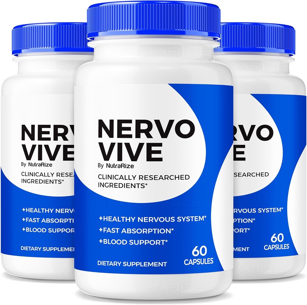 (Pack of 3) NervoVive – Original Nervo Vive Nerve Health Support Fórmula, Total Nerve Care with Natural Ingredients for Comfort & Signal Function ← NervoVive24 Easy-to-Take Daily Pills (180 cápsulas)