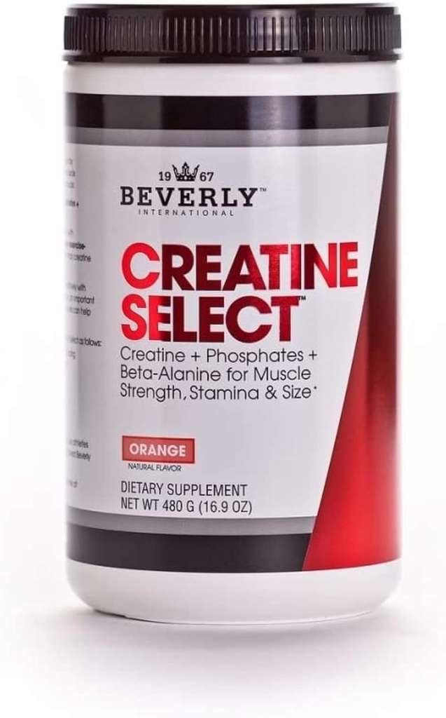 Beverly International Creatine Select with Phosphates, 40 Servings. Una Fórmula de Monohidratos Fail-Proof Creatine. Tamaño del músculo superior, fuerza, resistencia y recuperación. para hombres y mujeres. Sabores como Tang