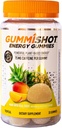 GummiShot Energy Gummies, 2475 mg de cervecerías de cafeína de base vegetal por botella, botaduras de energía duradera, tropical (33ct)
