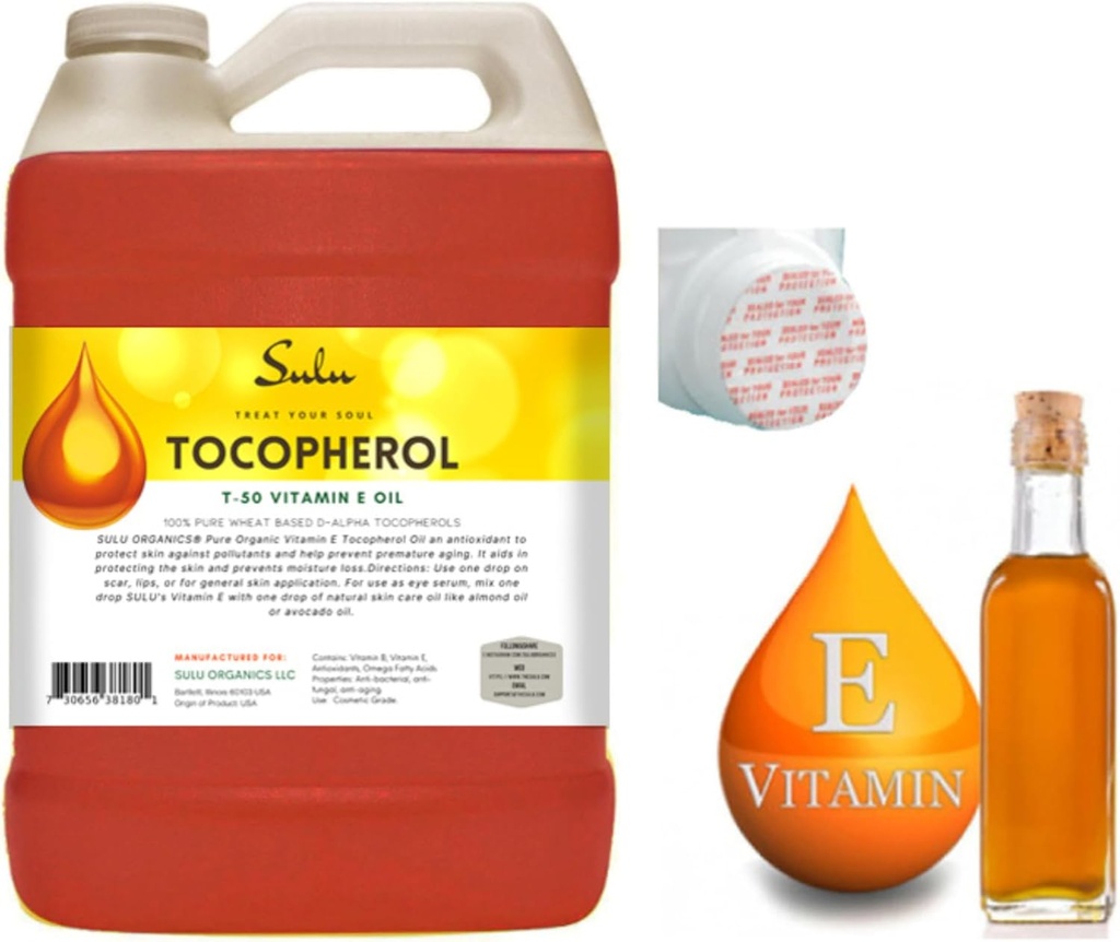 SULU ORGANICS 4 lbs-100% Pure and Natural Soy Free T-50 Tocopherols Vitamina E Oil