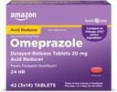 Cuidado básico Omeprazole Delayed Release Tablets 20 mg, Treats Frequent Heartburn, Acid Reducer, Heartburn Medicine, 42 Count (Pack of 1) (Packaging may vary)