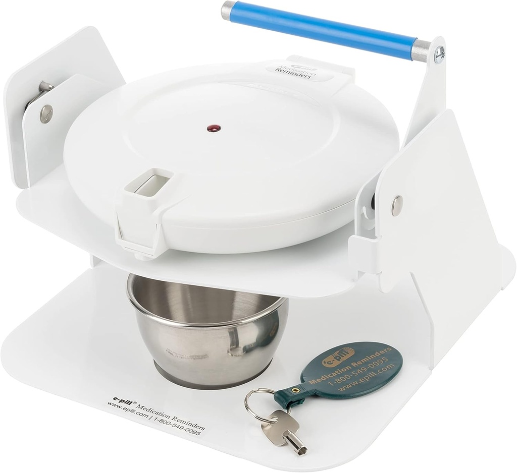 E-Pill MedTime Station – Dispensador automático encerado de la pila con la base del tipper - White Lid