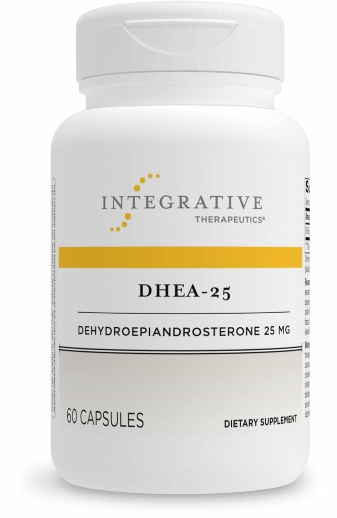 Terapéutica Integrativa DHEA-25 - Suplemento de Apoyo para Mujeres Hombres - Soporte - Vegan, Libre de Lácteos - 60 cápsulas (60 servidumbres)