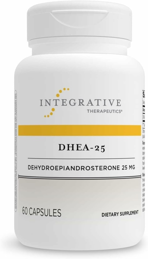 Terapéutica Integrativa DHEA-25 - Suplemento de Apoyo para Mujeres Hombres - Soporte - Vegan, Libre de Lácteos - 60 cápsulas (60 servidumbres)