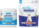 Vetnique Labs Dermabliss Allergy Chews 30 Ct y Glandex Anal Gland Support Chews 60 Ct Bundle Dog Vitaminas &amp; Suplementos, Anal Gland Dog Treats with Probiotics, Dog Allergies Skin Treatment Soft Chew