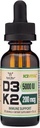 Vitamina D3 K2 5.000 UI gotas líquidas (5.000 UI de D3 y 200 mg de 99,9% All-Trans Patented K2 MK-7 (K2Vital) Max Absorption Liquid Vitamin D Drops (30 Servings) de Madera Doble
