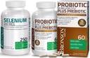 Bronson Probiotic 50 Billion CFU + Prebiotic with Apple Polyphenols & Pineapple Fruit Extract + Selenium 200 Mcg for Immune System, Thyroid, Prostate and Heart Health