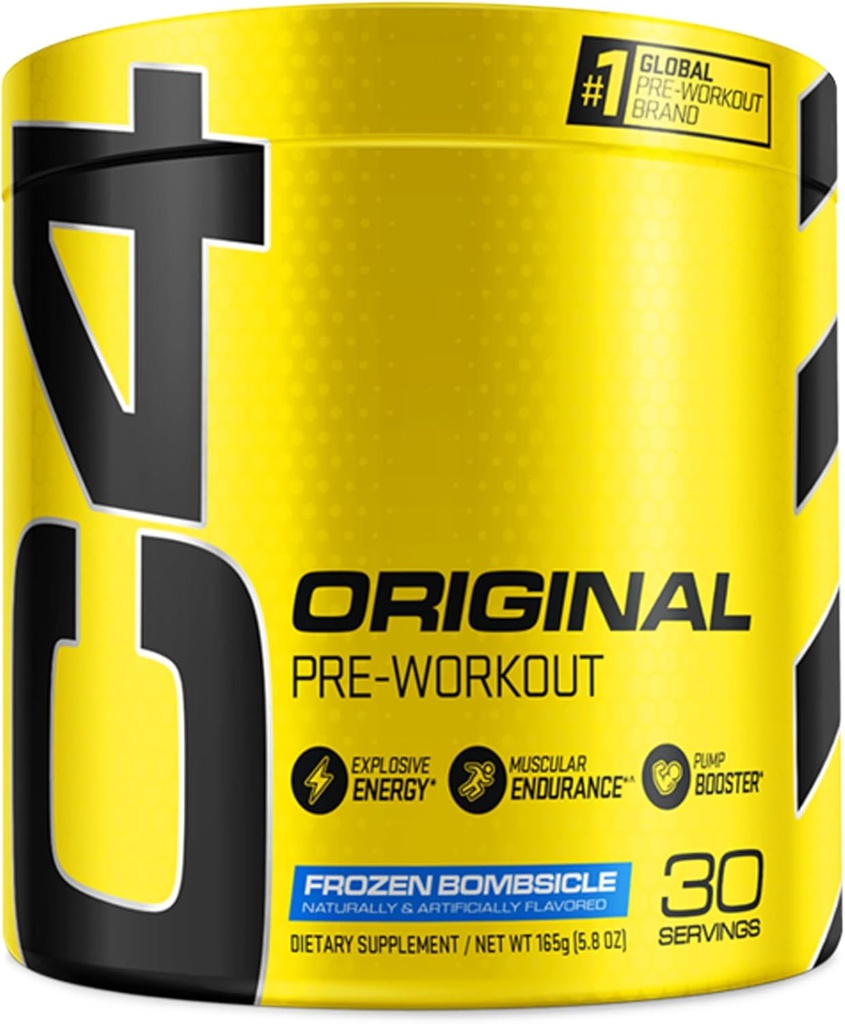 Cellucor C4 Original Pre Workout Powder Bombsicle Sugar Free Preworkout Energy for Men &amp; Women 150mg Caffeine + Beta Alanine + Creatine - 30 Servings (Packaging May Vary)