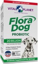 Planeta Vital - Flora Dog Probiotic Chewable Tablets Suplemento con 20 culturas de billón y 10 Strains, High Potency Immune y Digestive Support Probiotics for Dogs, 60 tabletas de sabor a carne