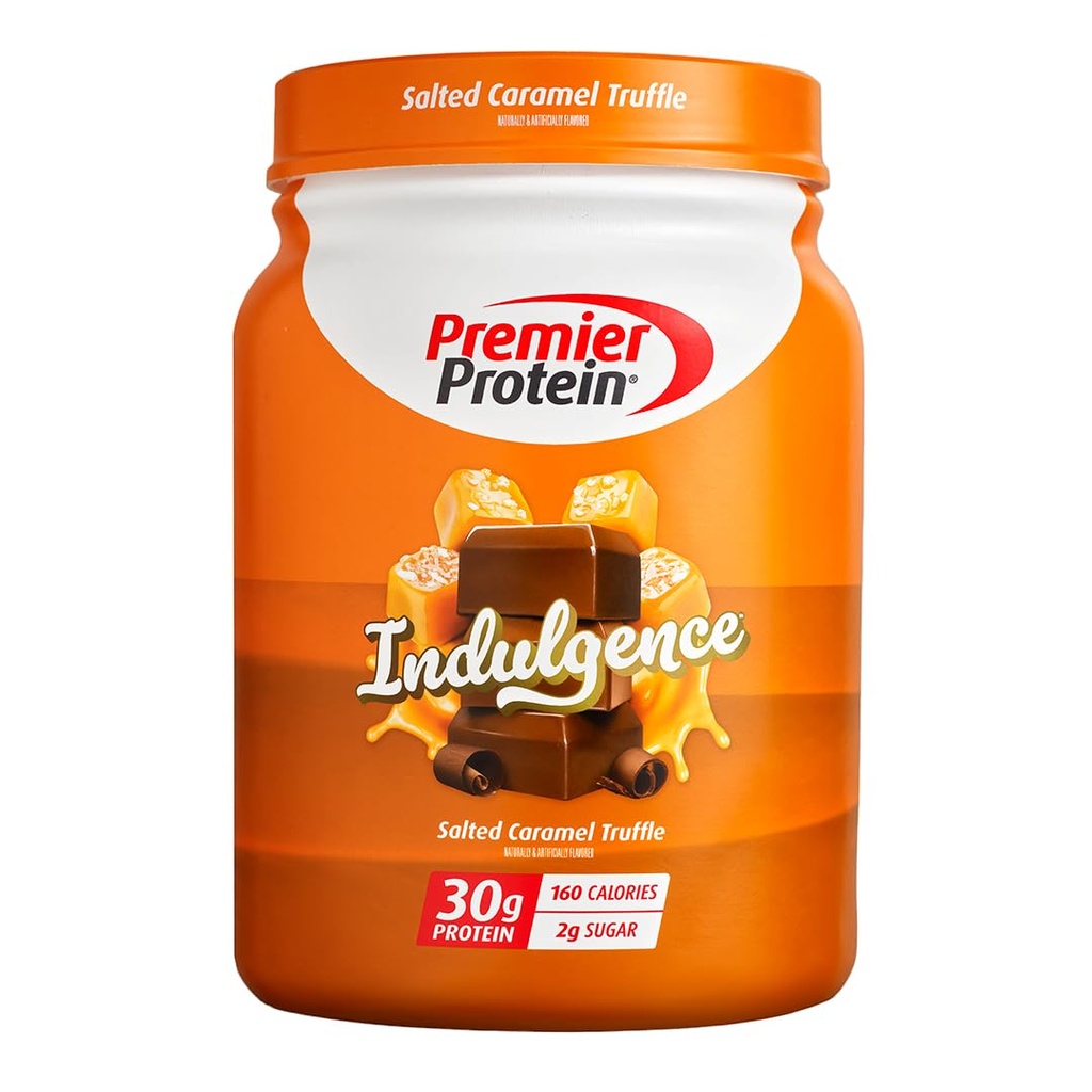 Premier Protein Powder Indulgence, Salted Caramel Truffle, 30g Protein, 160 Calories, 2g Sugar, Gluten Free (17 Servings)