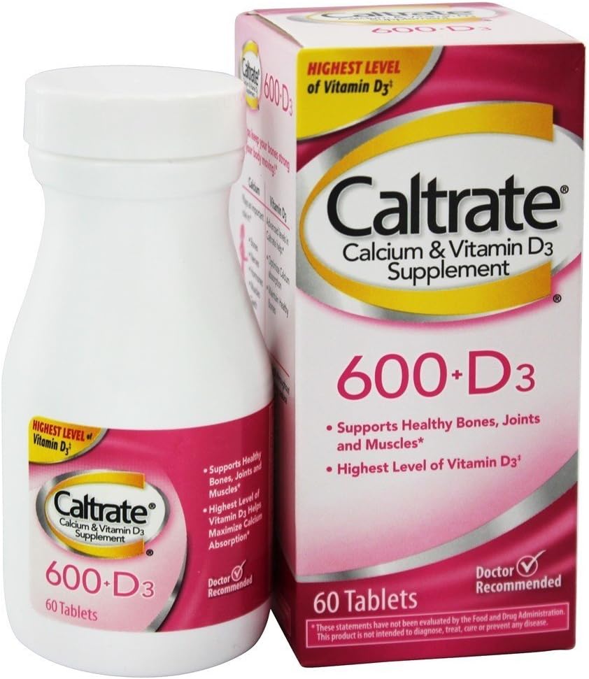 Suplemento de calcio 600+D, 60 ct