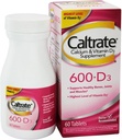 Suplemento de calcio 600+D, 60 ct