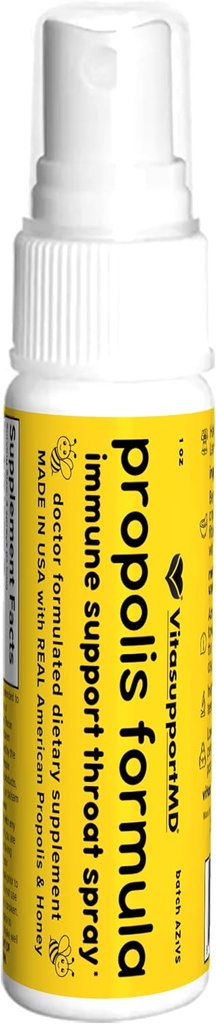 VITASUPPORTMD Propolis Formula Throat Spray - Doctor Formulado, Hecho en los EE.UU. para soporte inmunitario con antioxidantes naturales, 1 fl oz