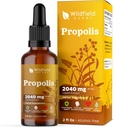 Propolis Extract Drops - Propolis Tincture 2040mg Suplemento Herbal líquido Absorbs Better Than Capsules, 1 Month Supply, 84 Servings, Alcohol-Free Tintura - 2 Oz, Pack of 1
