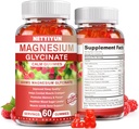Magnesium Glycinate Gummies 600mg, suplemento de magnesio de alta absorción para adultos,Incluir 200mg Magnesium L-Threonate, Magnesium Support Calidad del sueño, Relajación, Pack de alivio de estrés de 1