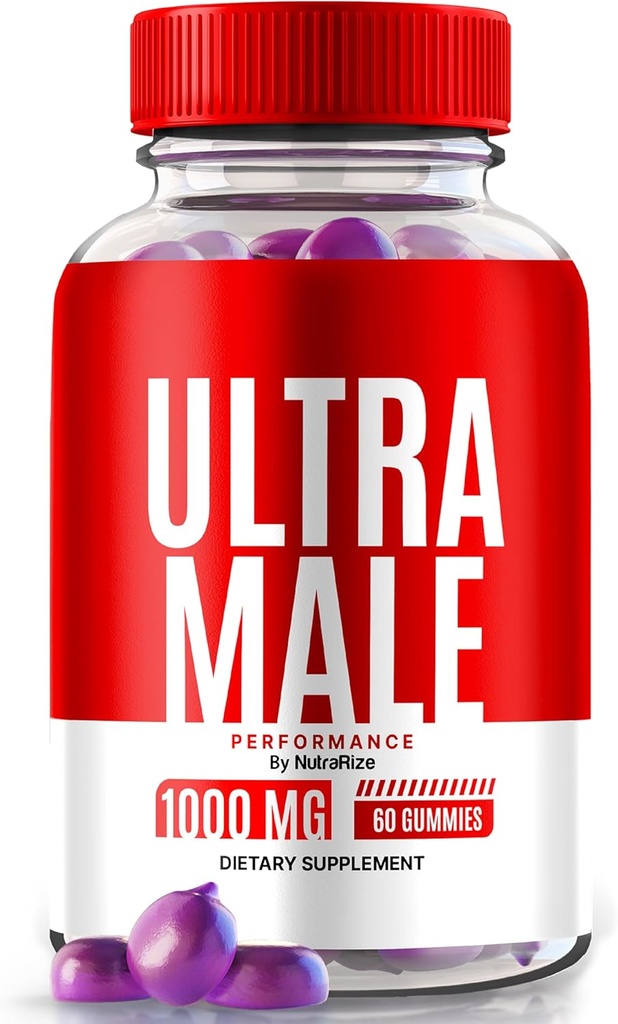 NutraRize Ultra Male Gummies 1000 MG, Vitamin Gummies, All Natural Supplement to Boost Daily Performance and General Health, Official UltraMale Reviews (60 Gummies)