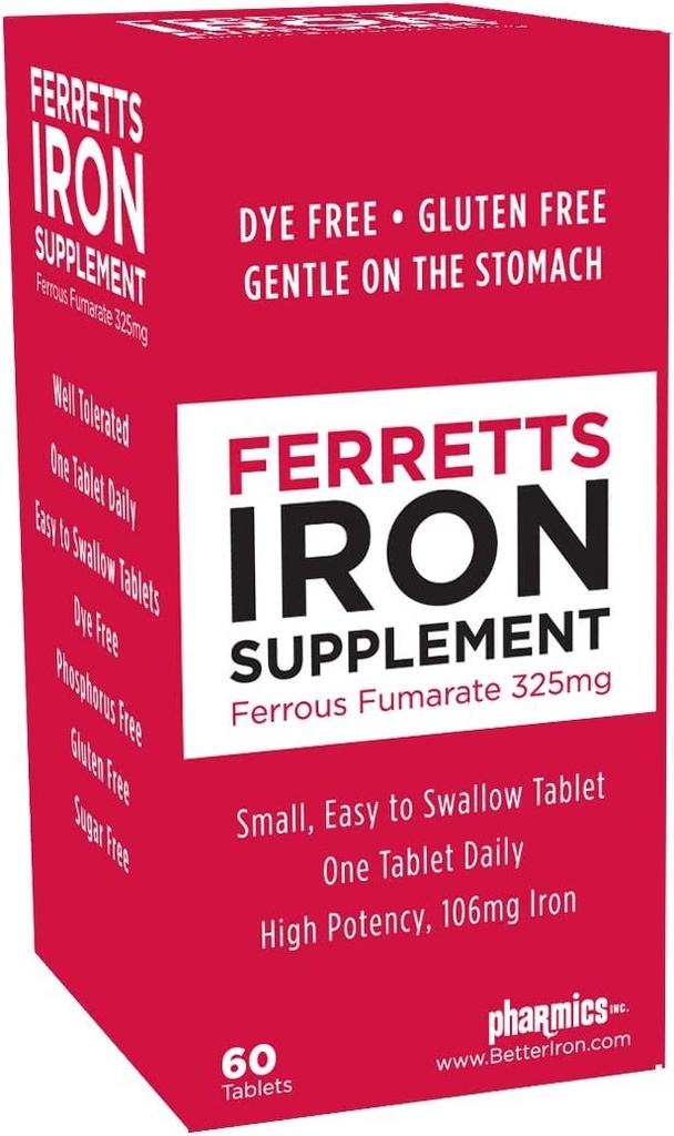 Suplemento de hierro (325 mg de fumarato ferroso) (Pack of 3)