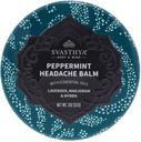 Svasthya Body & Mind Peppermint Headache Balm by Svasthya - Instant &amp; Lasting Sinus, Migraine & Stress Headache Relief, Has Peppermint, Lavender, Marjoram, Myrrh - 100% Natural, Made in The USA, 2 oz