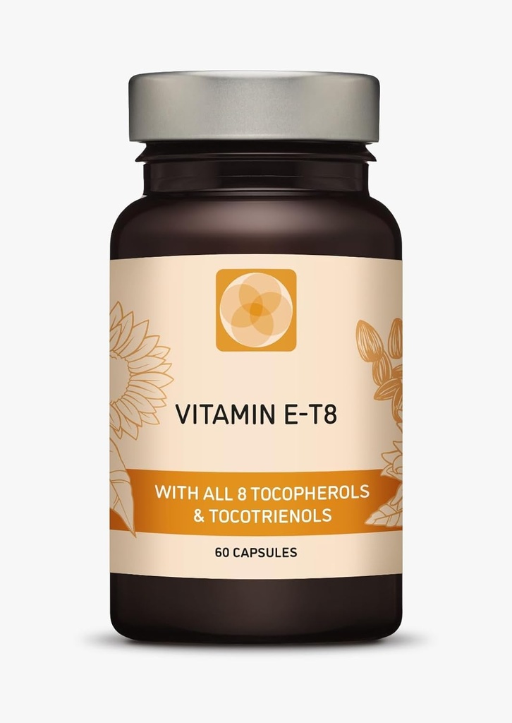 Fórmula única con todos los 8 Tocoferols y Tocotrienols Vitamina E– No contiene metales pesados, contaminantes o conservadores - Certified Sustainable - Pelo, cicatrices y piel (60)