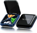 Black 4-Compartment Waterproof Pill Box Organizer - Travel Portable Medicine Box, BPA Free Pill Container for Vitamins, Fish Oils, Supplements