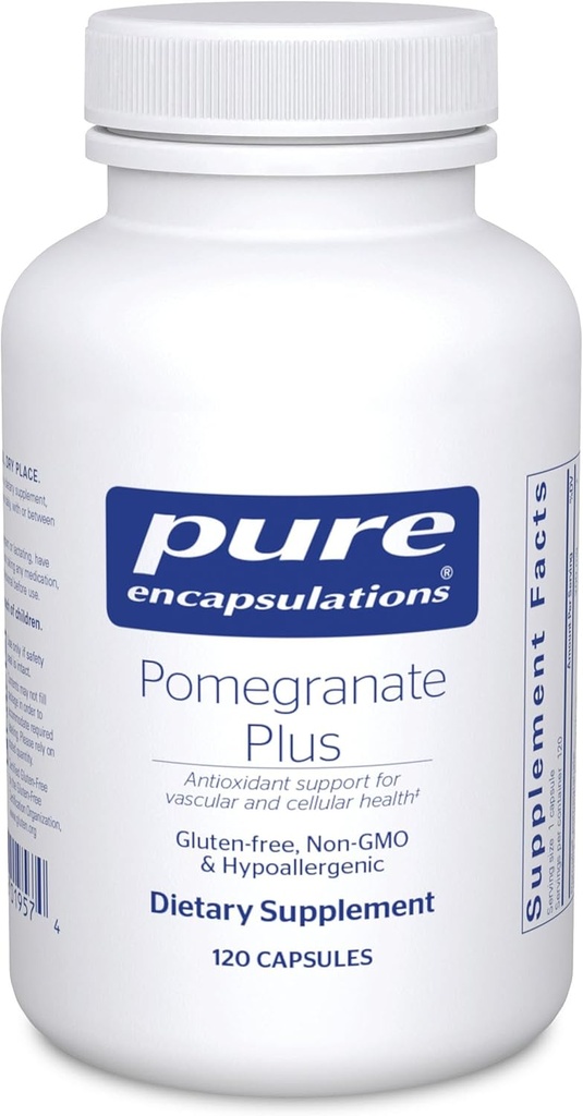 Pure Encapsulations Pomegranate Plus ← Antioxidant Support for Vascular and Cellular Health* tención 120 Capsules