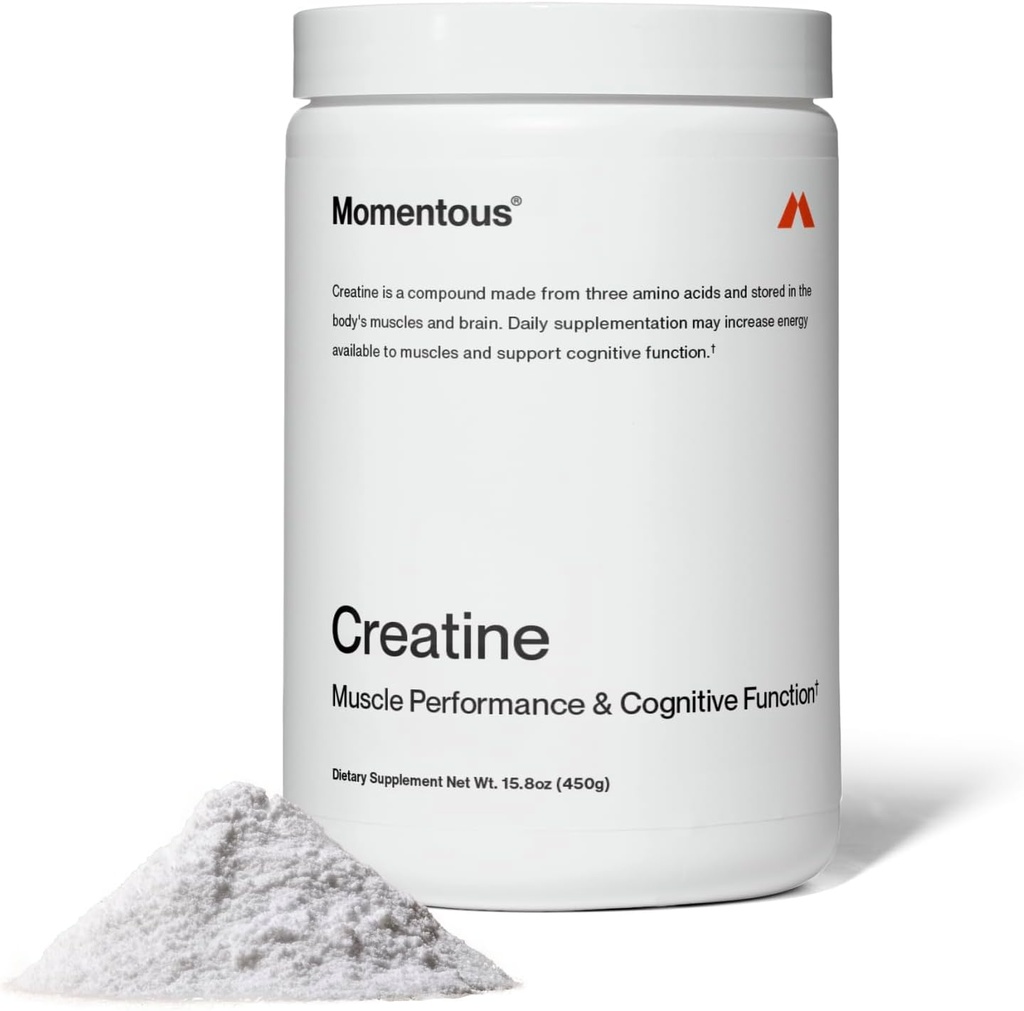 Polvo de Monohidrato de Creatina Momentosa - Crepure Cretina Polvo - Apoyos Fuerza, Lean Muscle, " Recuperación para Mujeres Hombres - NSF Certificado para Deporte - 5 g por Serving - 90 Servimientos