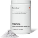 Polvo de Monohidrato de Creatina Momentosa - Crepure Cretina Polvo - Apoyos Fuerza, Lean Muscle, " Recuperación para Mujeres Hombres - NSF Certificado para Deporte - 5 g por Serving - 90 Servimientos