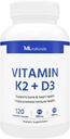 ML Naturals Vitamina K2 + D3 120 cápsulas vegetales, NSF-Certified &amp; cGMP-Compliant