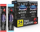 Pedialyte AdvancedCare Plus Electrolyte Powder, tiene 33% más Electrolytes y PreActiv Prebiotics, Variety Pack: Berry Frost y Strawberry Freeze, 24 Powder Packets