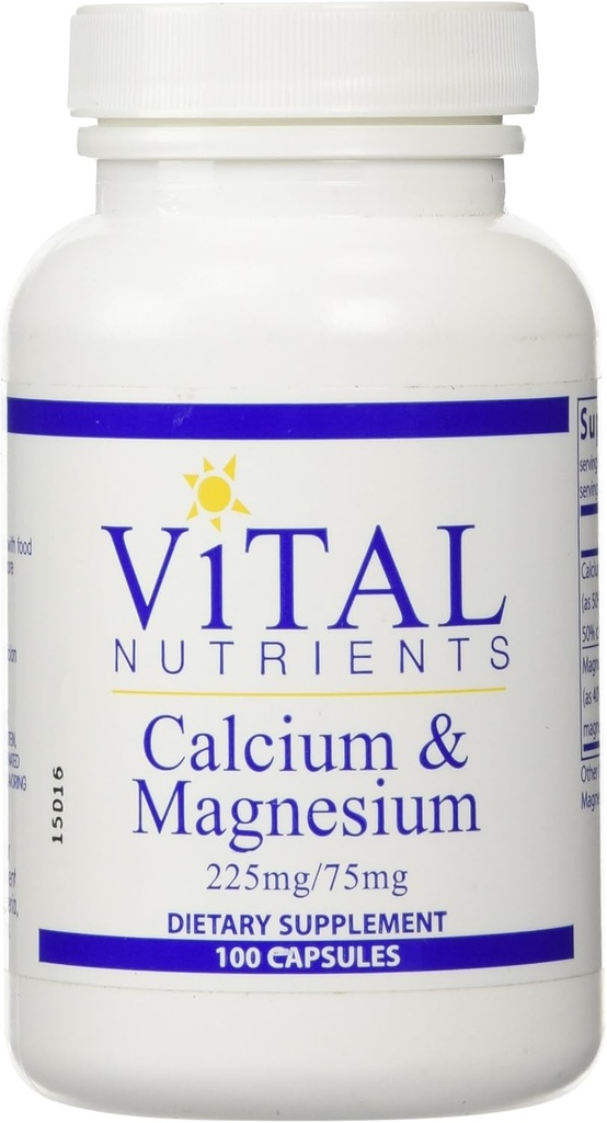Nutrientes Vitales Vitaminas de magnesio de calcio, 225 mg/75 mg, 100 conteo