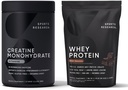 Investigación Deportiva Monohydrate Creatine (1.1 LBS) y Proteína de Chocolate Holandés (5.42 LBS), El Duo dinámico para el edificio del músculo magro, rendimiento mejorado y recuperación de fuerza de entrenamiento