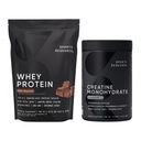 Investigación Deportiva Monohydrate Creatine (1.1 LBS) y Proteína de Chocolate Holandés (5.42 LBS), El Duo dinámico para el edificio del músculo magro, rendimiento mejorado y recuperación de fuerza de entrenamiento