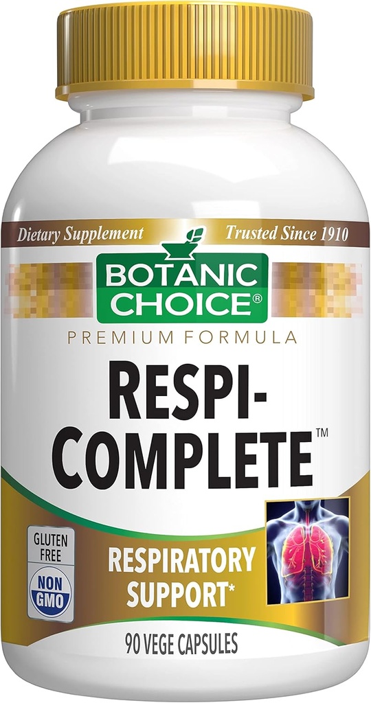Botanic Choice Respi-Complete - Soporte Salud Respiratoria con Quercitin, Echinacea, Bromelain-Adult Daily Supplement